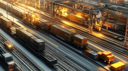 Night at the Freight Yard: A symphony of Cargo and Rail