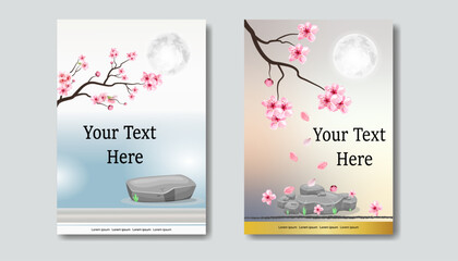 Romantic flower Background novel Book Cover Design Template