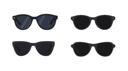 Variety of Sunglasses in Different Styles and Shapes Depicted on a White Background