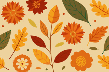 seamless pattern with autumn leaves