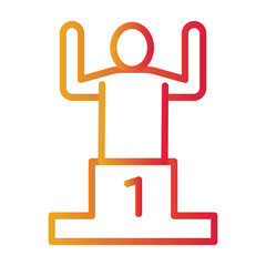 First Position Color gradient illustration vector icon which can easily modify or edit 
