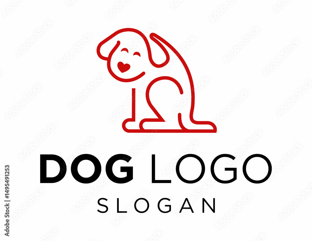 Poster logo about dog on a white background. created using the coreldraw application.