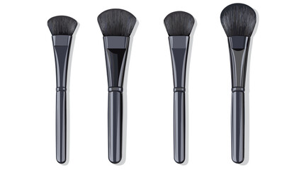 Set of Four Professional Makeup Brushes with Black Handles Designed for Precision Application