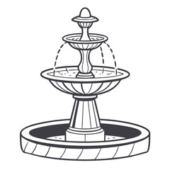 Water fountain icon vector on white background. Adobe Illustrator Artwork