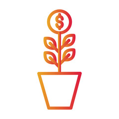 Payment Growth Color gradient illustration vector icon which can easily modify or edit 

