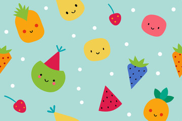 seamless pattern with fruits