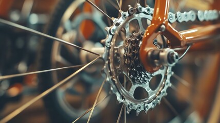 Fototapeta premium Close-up bicycle rear cassette