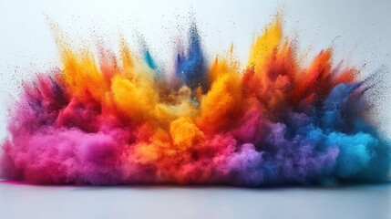Vibrant explosion of rainbow hues, a symphony of colors blending harmoniously