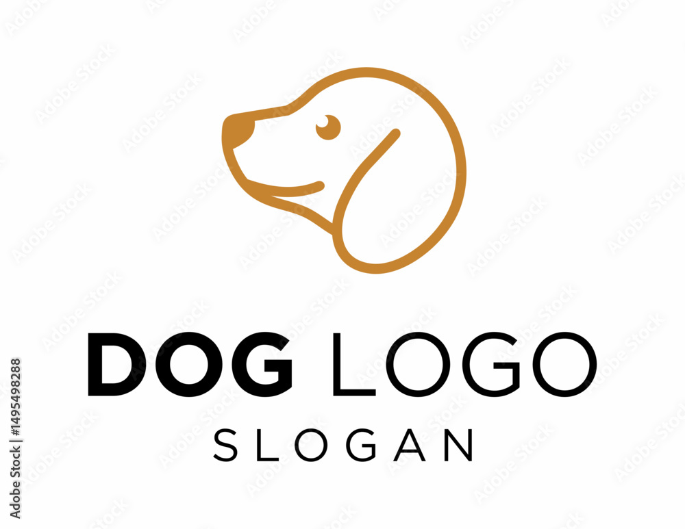 Poster logo about dog on a white background. created using the coreldraw application.
