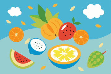 seamless pattern with fruits