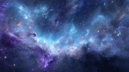 Obraz premium A Breathtaking Celestial Nebula of Vivid Blues and Purples