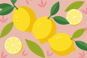Obraz premium seamless pattern with lemons