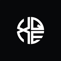 XQE logo XQE icon XQE monogram XQE letter minimalist Circle flat Unique modern abstract logo design.