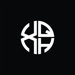 XQH logo XQH icon XQH monogram XQH letter minimalist Circle flat Unique modern abstract logo design.