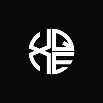 XQE logo XQE icon XQE monogram XQE letter minimalist Circle flat Unique modern abstract logo design.