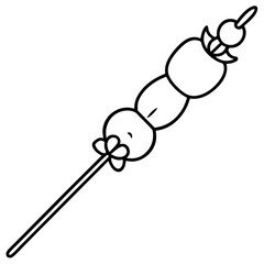 Fruit Skewer line art vector