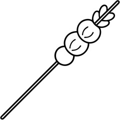 Fruit Skewer line art vector