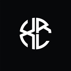 XRL logo XRL icon XRL monogram XRL letter minimalist Circle flat Unique modern abstract logo design.
