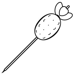 Fruit Skewer line art vector