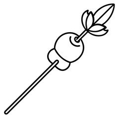 Fruit Skewer line art vector