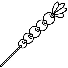 Fruit Skewer line art vector