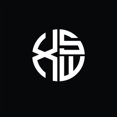 XSW logo XSW icon XSW monogram XSW letter minimalist Circle flat Unique modern abstract logo design.