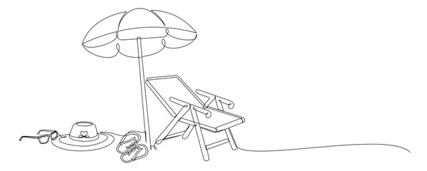 summer line art style illustration 3