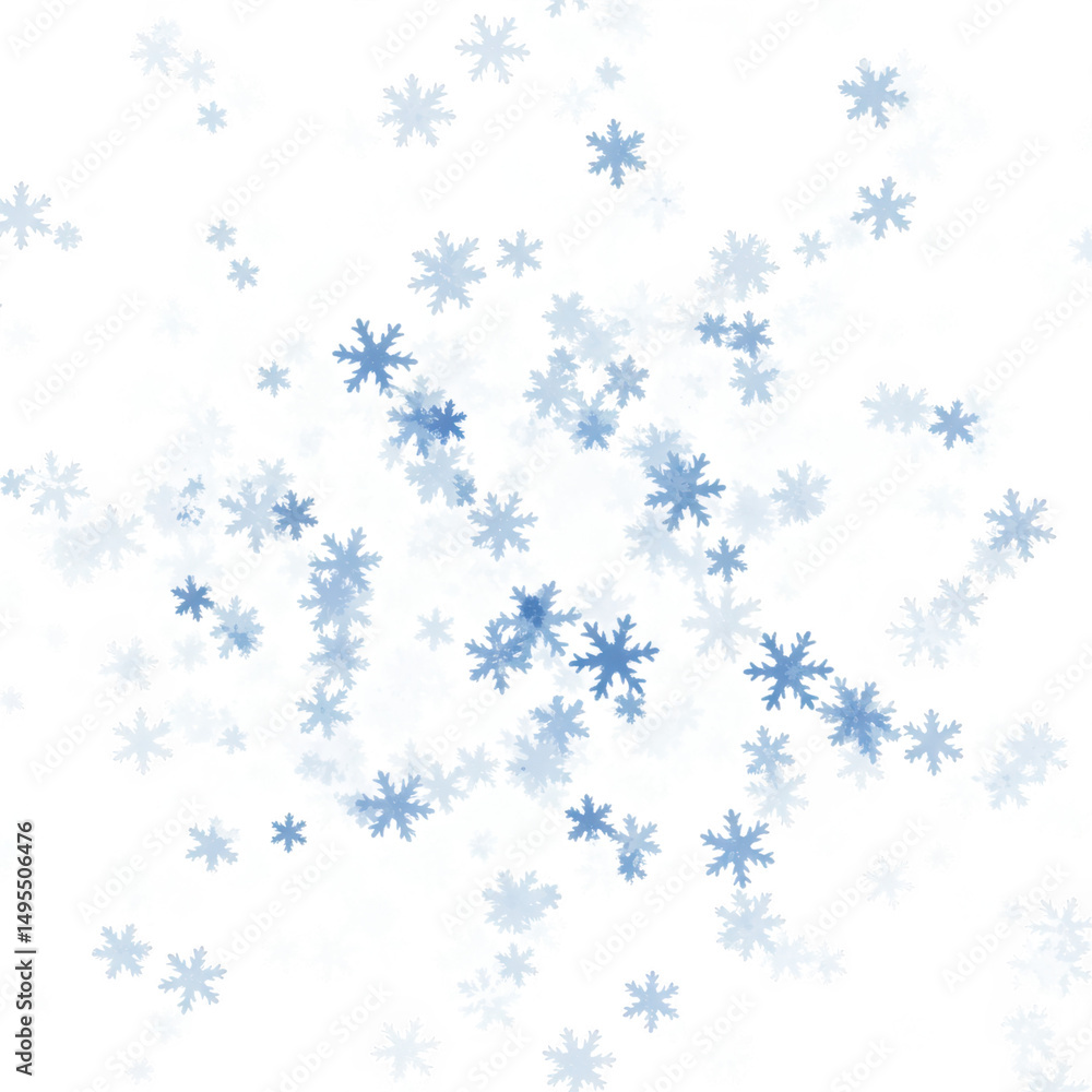 Poster blue snowflake cluster design element isolated on transparent background