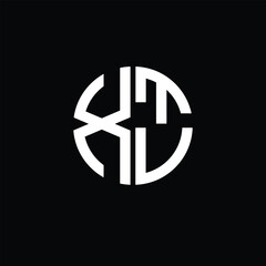 XTV logo XTV icon XTV monogram XTV letter minimalist Circle flat Unique modern abstract logo design.