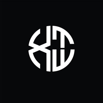 XTW logo XTW icon XTW monogram XTW letter minimalist Circle flat Unique modern abstract logo design.