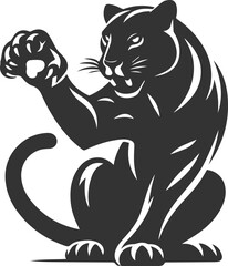 Vector animal drawing of a jaguar silhouette