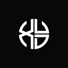 XUD logo XUD icon XUD monogram XUD letter minimalist Circle flat Unique modern abstract logo design.