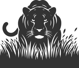 Vector animal drawing of a jaguar silhouette