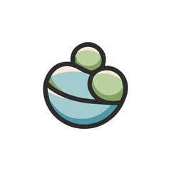 Abstract rounded shapes logo design.