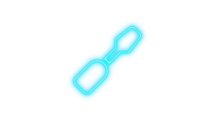 Glowing Orange Key-Shaped Outline, Neon screwdriver glow with transparent background