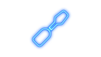 Glowing Orange Key-Shaped Outline, Neon screwdriver glow with transparent background