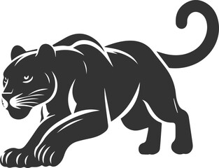 Vector animal drawing of a jaguar silhouette