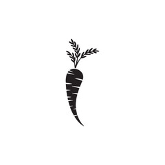 A minimalist carrot design with black and white color.