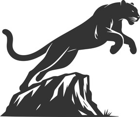 Vector animal drawing of a jaguar silhouette