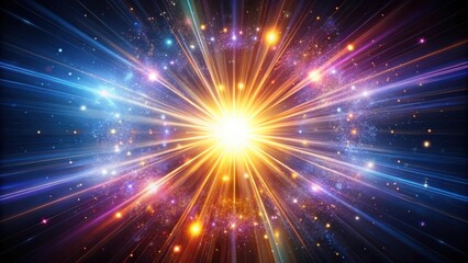 A Radiant Burst of Light and Energy, Illuminating a Celestial Canvas with Sparkling Stardust and Vibrant Hues