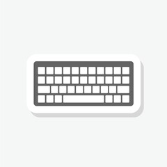 Keyboard icon sticker isolated on gray background