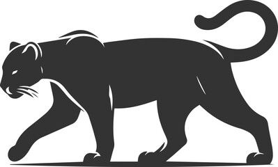Vector animal drawing of a jaguar silhouette © MostAklima