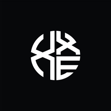 XXE logo XXE icon XXE monogram XXE letter minimalist Circle flat Unique modern abstract logo design.