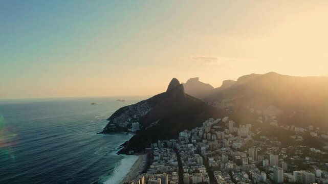 Aerial view from Leblon beach, Rio de Janeiro, Brazil.	
