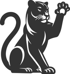 Vector animal drawing of a jaguar silhouette