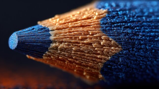 Macro Photography: Intricate Details of a Sharpened Blue Pencil
