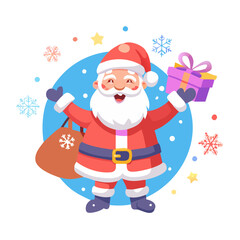 santa claus with gift