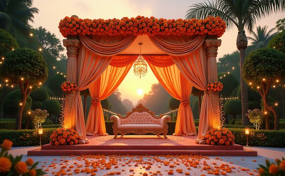 Elegant Indian Wedding Mandap Setup