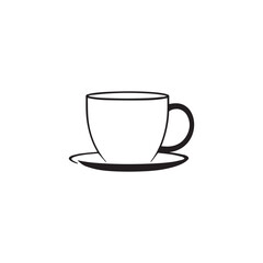 A minimalist coffee cup design with black and white color.