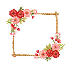 frame with flowers